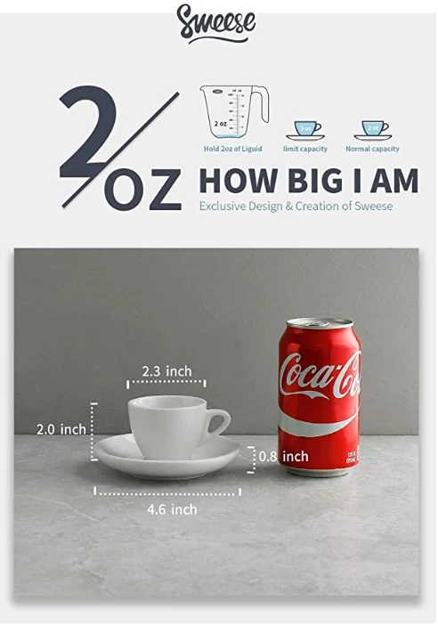 Best Pirce π Sweese Porcelain Espresso Cups with Saucers π 3 Best Pirce π Sweese Porcelain Espresso Cups with Saucers π - Image 3