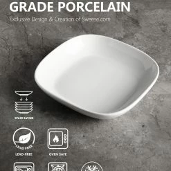 Buy ๐คฉ Sweese Square Porcelain Pasta Bowls ๐ฏ 8 Buy ๐คฉ Sweese Square Porcelain Pasta Bowls ๐ฏ -Sweese Elegant Shop 30ozsquarepastabowlsspec