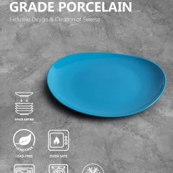 Brand new 🔥 Sweese Steel Blue Curved Porcelain Plates ❤️ -Sweese Elegant Shop 331813246231dd961c25913ffcba4850