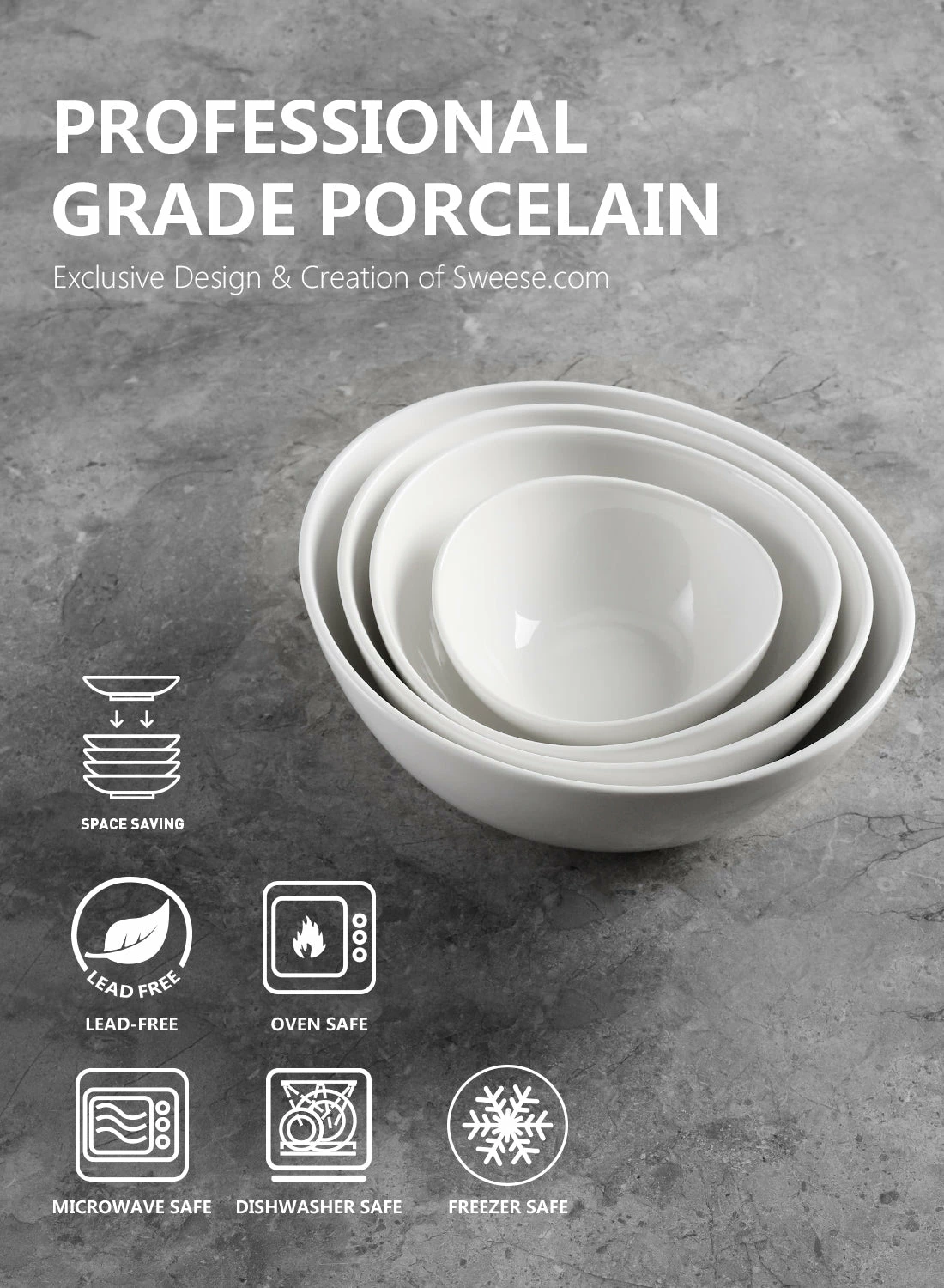 Wholesale ๐งจ Sweese 4 Piece Curved Nesting Bowls โญ 4 Wholesale ๐งจ Sweese 4 Piece Curved Nesting Bowls โญ - Image 4