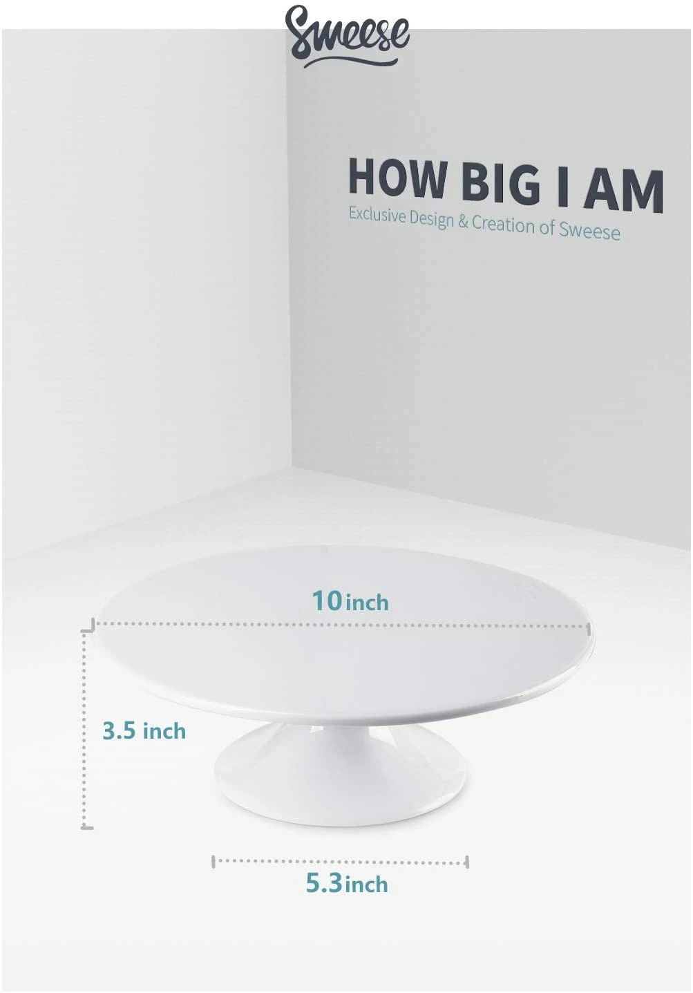 Discount 😀 Sweese 10-Inch Porcelain Cake Stand 😀 4 Discount 😀 Sweese 10-Inch Porcelain Cake Stand 😀 - Image 4
