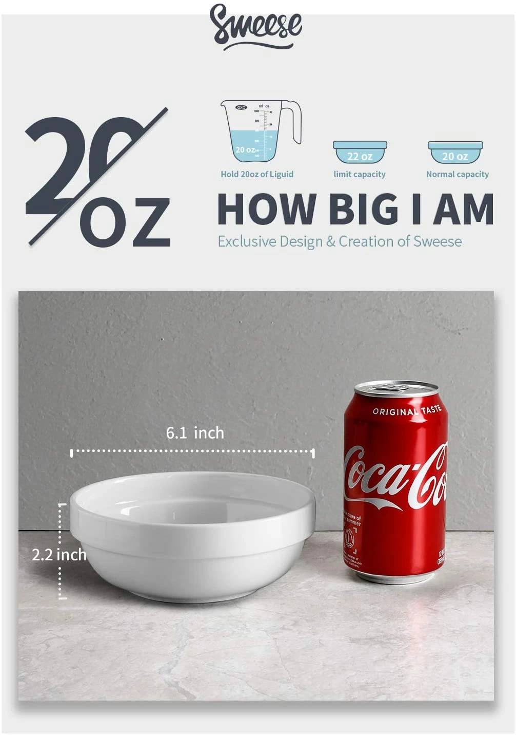 Cheapest ⌛ Sweese White Round Porcelain Stackable Bowls 🔥 3 Cheapest ⌛ Sweese White Round Porcelain Stackable Bowls 🔥 - Image 3