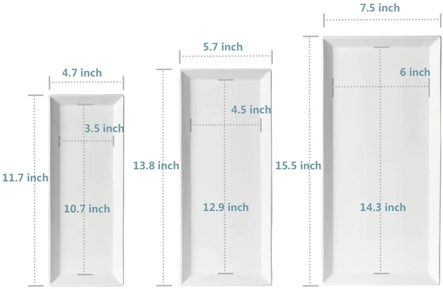 Wholesale โค๏ธ Sweese Porcelain Rectangular Platters, Set of 3 ๐ 3 Wholesale โค๏ธ Sweese Porcelain Rectangular Platters, Set of 3 ๐ - Image 3