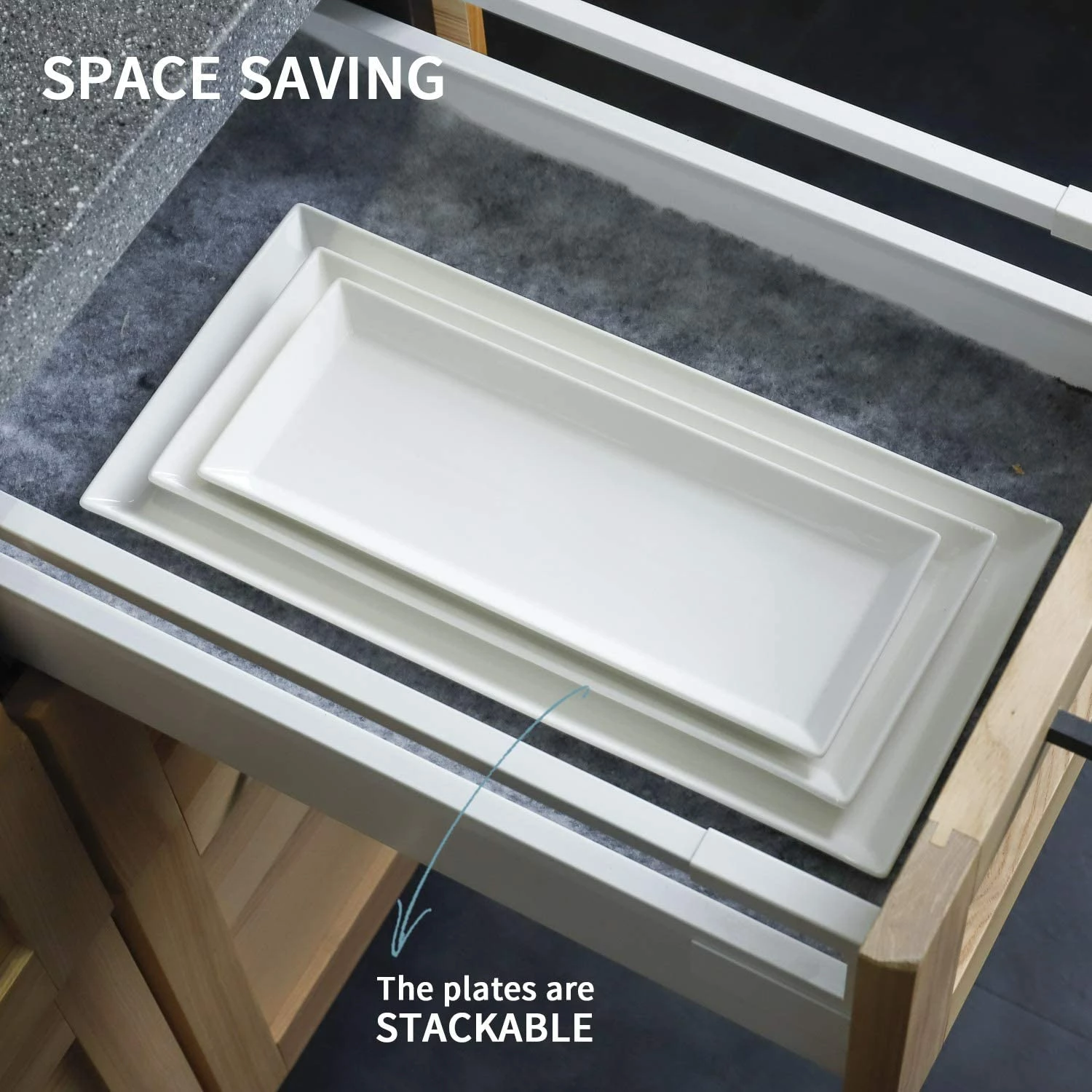 Wholesale โค๏ธ Sweese Porcelain Rectangular Platters, Set of 3 ๐ 2 Wholesale โค๏ธ Sweese Porcelain Rectangular Platters, Set of 3 ๐ - Image 2