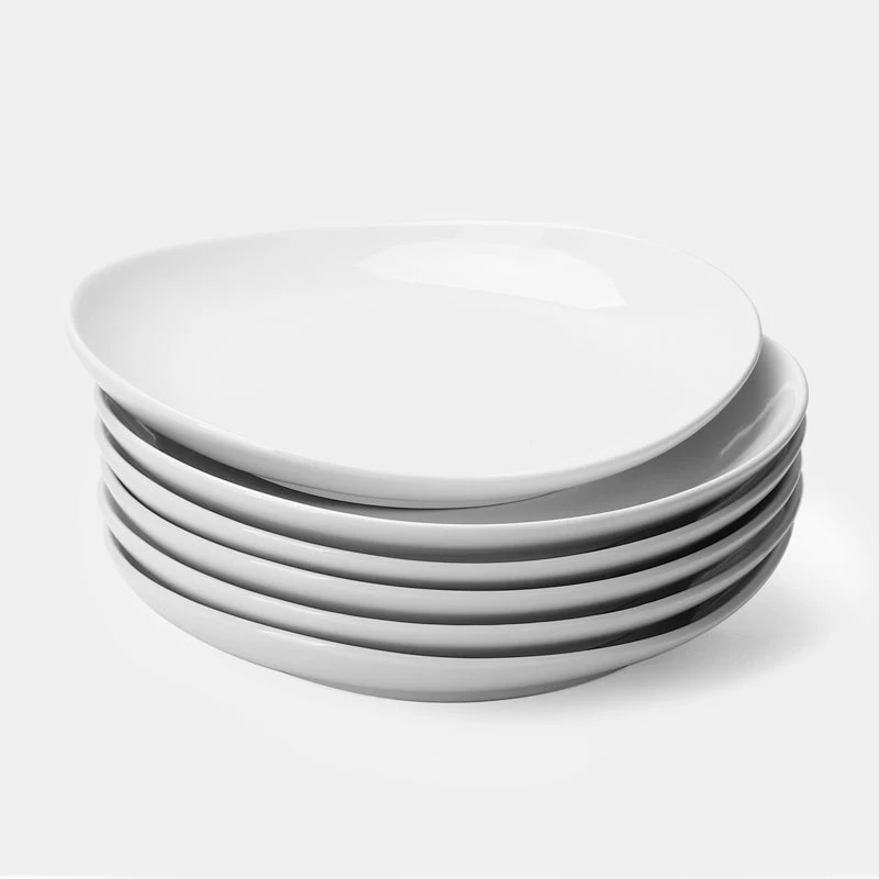 Deals ⌛ Sweese White Curved Porcelain Plates 🤩 1 Deals ⌛ Sweese White Curved Porcelain Plates 🤩