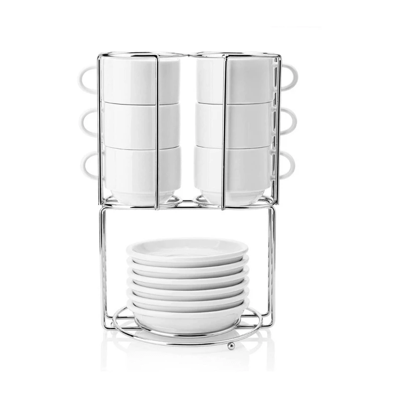 Discount β€οΈ Sweese Stackable Espresso Cups with Saucers and Metal Stand π 1 Discount β€οΈ Sweese Stackable Espresso Cups with Saucers and Metal Stand π