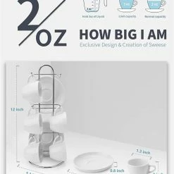 Deals ๐ Sweese Porcelain Espresso Cups with Saucers and Metal Stand ๐ 5 Deals ๐ Sweese Porcelain Espresso Cups with Saucers and Metal Stand ๐ -Sweese Elegant Shop EspressoCupswithSaucers 2