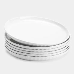 Outlet π€© Sweese White Fluted Round Porcelain Plates π₯°