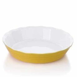 Outlet 🎁 Sweese Color Porcelain Pie Plate with Ruffled Edge 👏 12 Outlet 🎁 Sweese Color Porcelain Pie Plate with Ruffled Edge 👏 -Sweese Elegant Shop PiePan 9inch Yellow