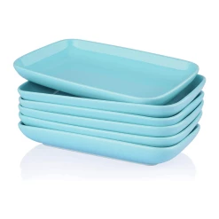 Best Sale 🎉 Sweese Rectangular Salad Plates, Set of 6 🌟 -Sweese Elegant Shop RectangulardessertPlates 2