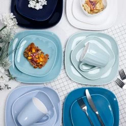 Promo 𧨠Sweese Blue Assorted Square Porcelain Plates π 6 Promo 𧨠Sweese Blue Assorted Square Porcelain Plates π -Sweese Elegant Shop Square dinner plate set 6 blue series ad791387 785c 48cc aa21 d043d5ee7911