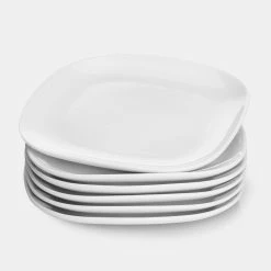 Best Sale ❤️ Sweese Square White Porcelain Plates 😀