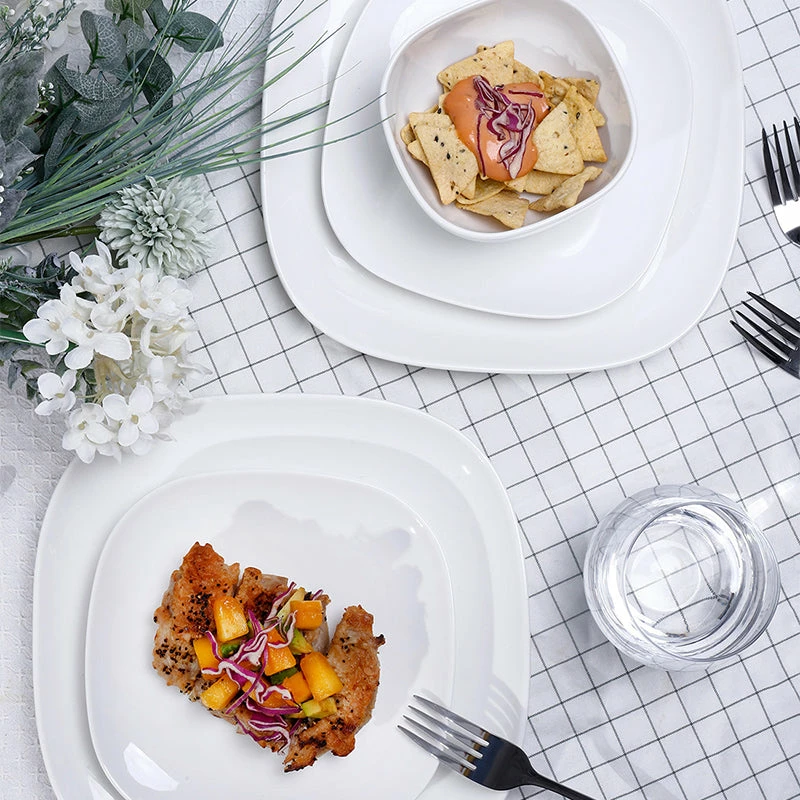 Best Sale โค๏ธ Sweese Square White Porcelain Plates ๐ 2 Best Sale โค๏ธ Sweese Square White Porcelain Plates ๐ - Image 2