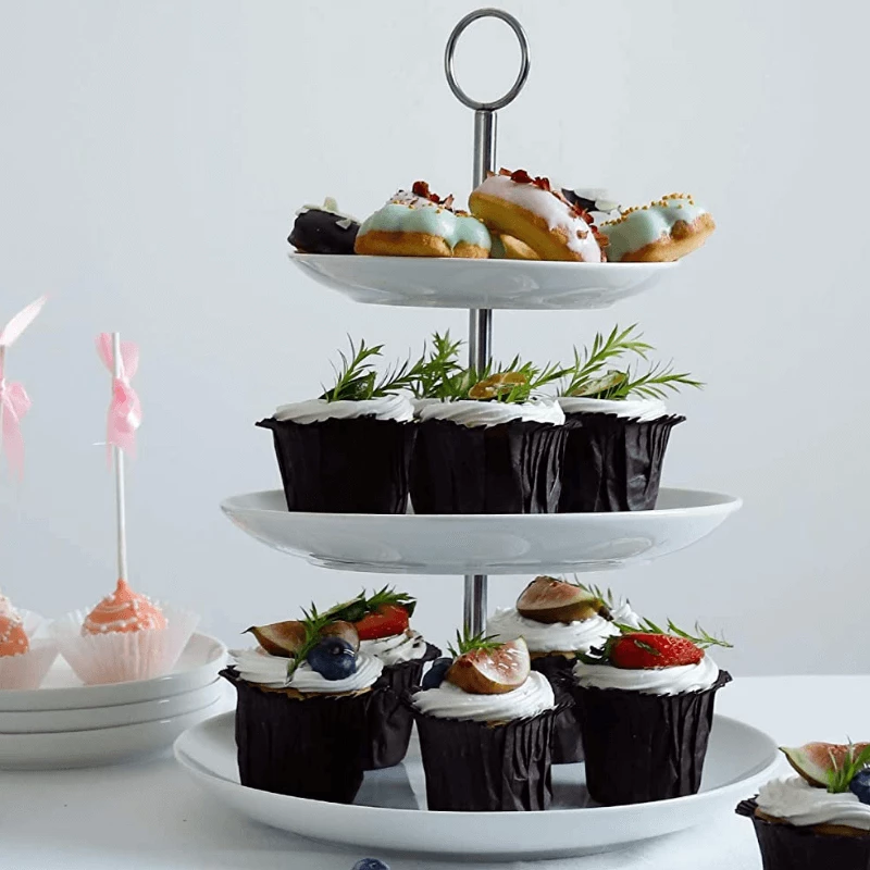 Buy ⭐ Sweese 3 Tier White Porcelain Cake Stand 😀 2 Buy ⭐ Sweese 3 Tier White Porcelain Cake Stand 😀 - Image 2
