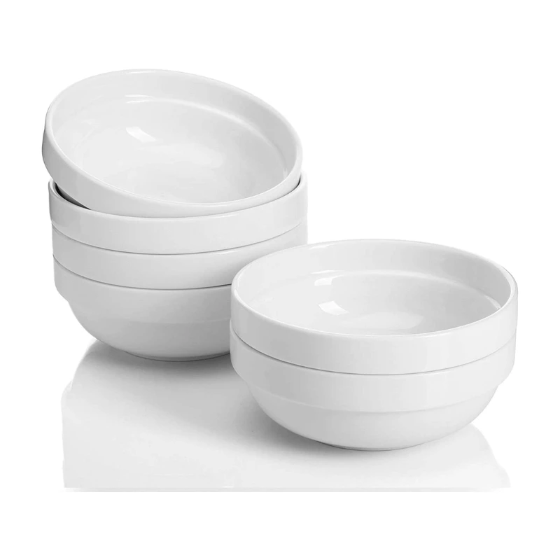Cheapest ⌛ Sweese White Round Porcelain Stackable Bowls 🔥 1 Cheapest ⌛ Sweese White Round Porcelain Stackable Bowls 🔥