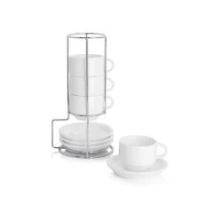 Best Sale π Sweese Stackable Coffee Cups with Saucers and Metal Stand β