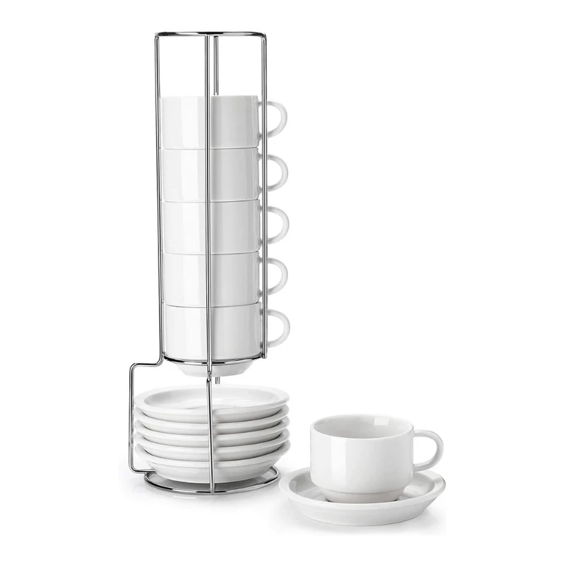 Best reviews of 👍 Sweese Porcelain Stackable Coffee Cups with Saucers and Metal Stand 😉 1 Best reviews of 👍 Sweese Porcelain Stackable Coffee Cups with Saucers and Metal Stand 😉