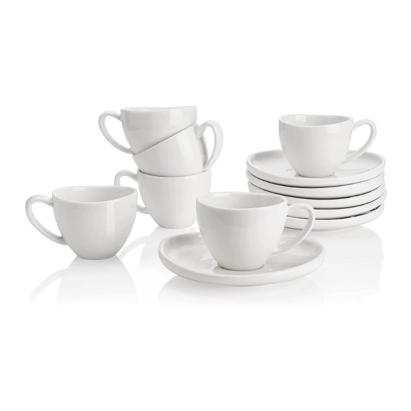Best Pirce β€οΈ Sweese Curved Porcelain Espresso Cups with Saucers π 2 Best Pirce β€οΈ Sweese Curved Porcelain Espresso Cups with Saucers π - Image 2