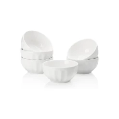 Discount ๐ Sweese White Fluted Porcelain Bowls, Set of 6 โญ 12 Discount ๐ Sweese White Fluted Porcelain Bowls, Set of 6 โญ -Sweese Elegant Shop flutedbolws 1