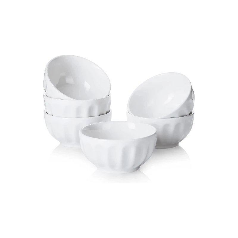 Discount ๐ Sweese White Fluted Porcelain Bowls, Set of 6 โญ 7 Discount ๐ Sweese White Fluted Porcelain Bowls, Set of 6 โญ - Image 7