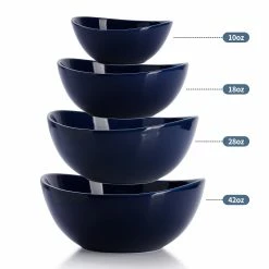 Budget 🥰 Sweese Navy Curved Porcelain Bowls ✔️ 10 Budget 🥰 Sweese Navy Curved Porcelain Bowls ✔️ -Sweese Elegant Shop nestingbowlssetnavy