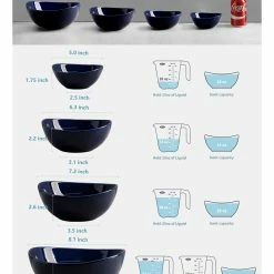 Budget 🥰 Sweese Navy Curved Porcelain Bowls ✔️ 12 Budget 🥰 Sweese Navy Curved Porcelain Bowls ✔️ -Sweese Elegant Shop nestingbowlssetnavy1