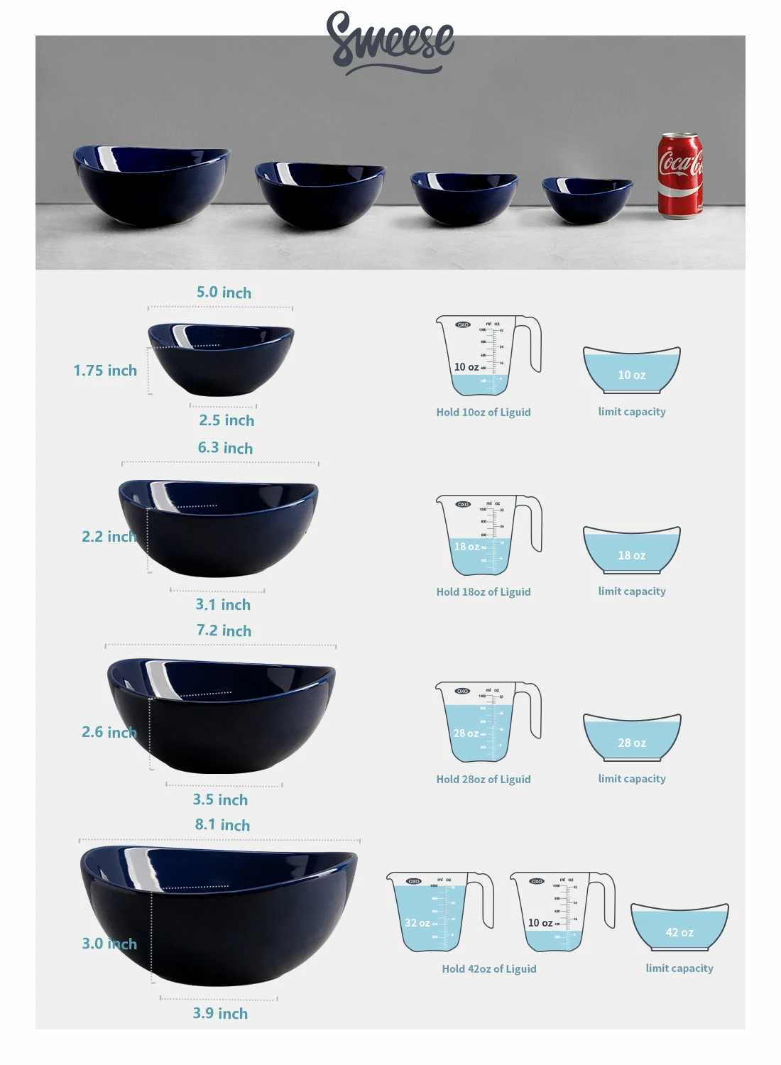 Budget 🥰 Sweese Navy Curved Porcelain Bowls ✔️ 5 Budget 🥰 Sweese Navy Curved Porcelain Bowls ✔️ - Image 5