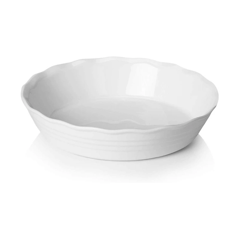 Outlet 🎁 Sweese Color Porcelain Pie Plate with Ruffled Edge 👏 1 Outlet 🎁 Sweese Color Porcelain Pie Plate with Ruffled Edge 👏