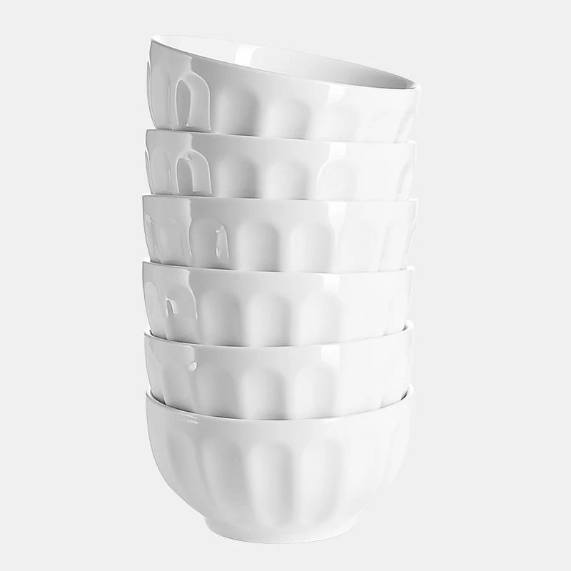 Discount ๐ Sweese White Fluted Porcelain Bowls, Set of 6 โญ 1 Discount ๐ Sweese White Fluted Porcelain Bowls, Set of 6 โญ