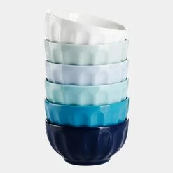 Discount βοΈ Sweese Blue Assorted Fluted Porcelain Bowls π€©